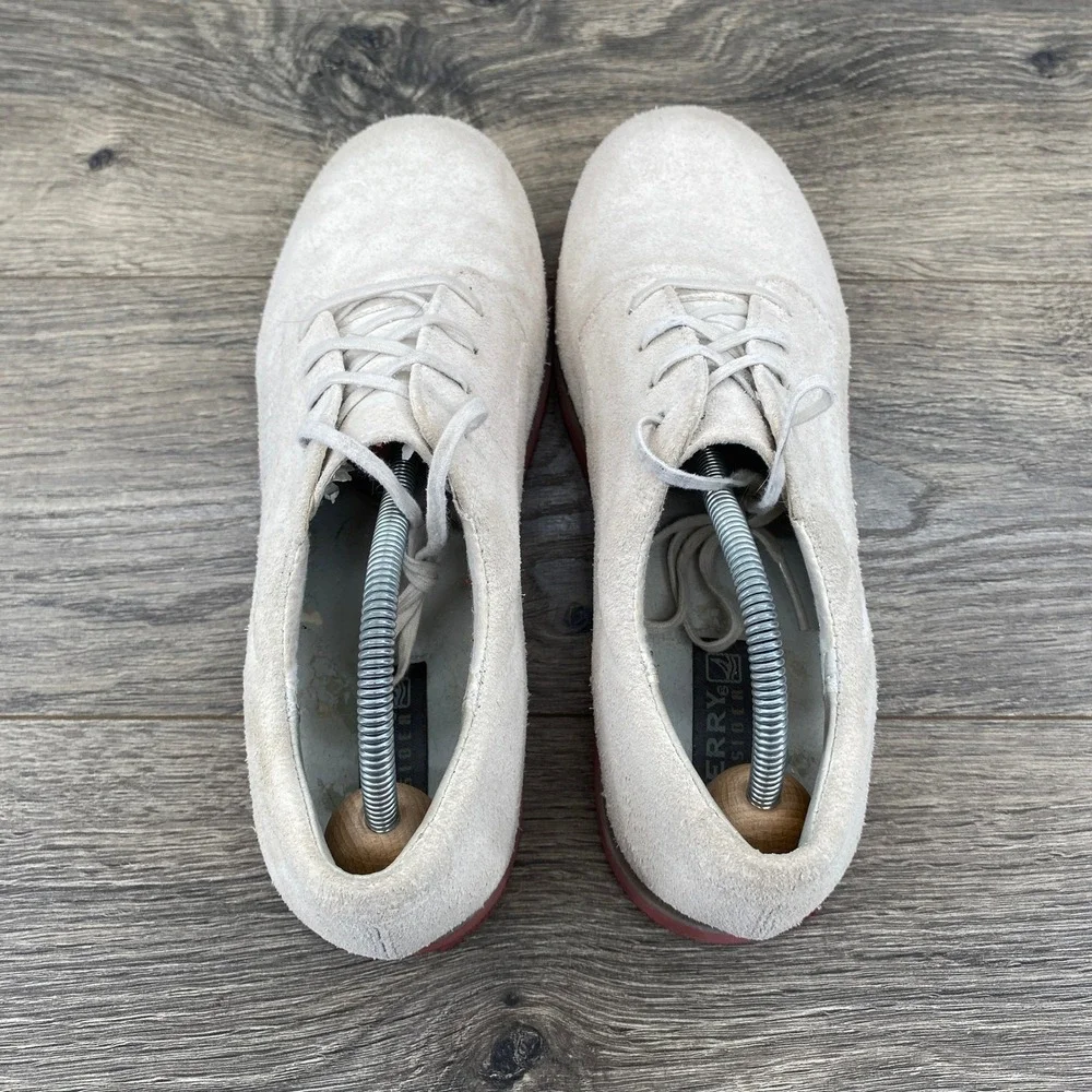 Sperry Top-Sider Tevin Boys Suede Oxford Shoes Sand Beige Size 5.5 YB26435F